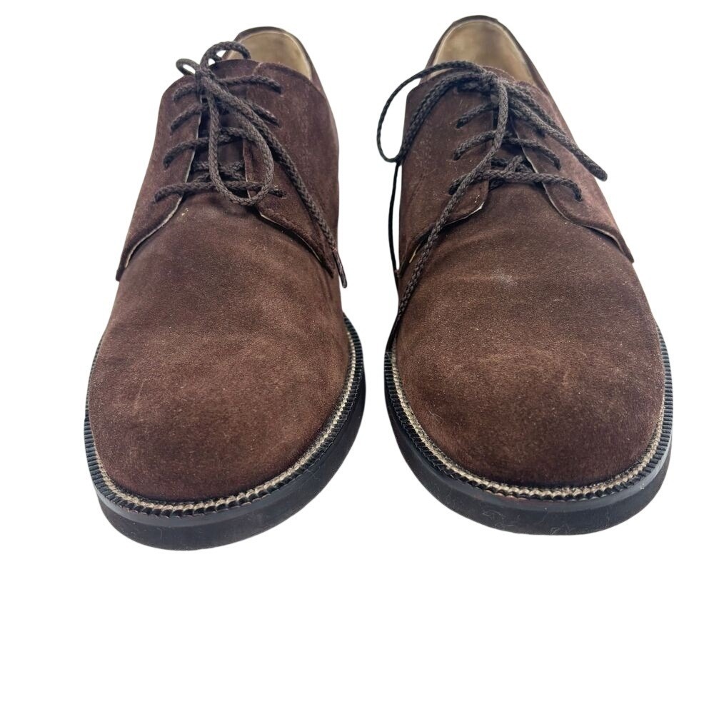 Bostonian Brown Suede Loafer Shoes Mens 10 M Casual Office Lace up Tie‎ Preppy - Picture 5 of 11